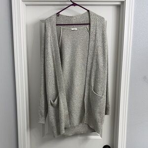 bp Light Gray Open-Front Cardigan with Pockets